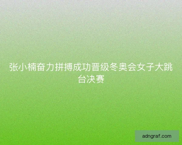 张小楠奋力拼搏成功晋级冬奥会女子大跳台决赛